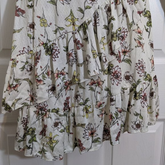 Taylor & Sage Floral Wrap Long Sleeve Ruffled Tier Hem Dress - size XS NWT - Picture 9 of 14